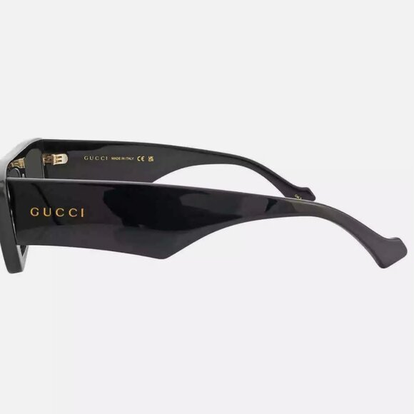 NEW Gucci Grey Rectangular Men's Sunglasses 54mm Black - Picture 5 of 5